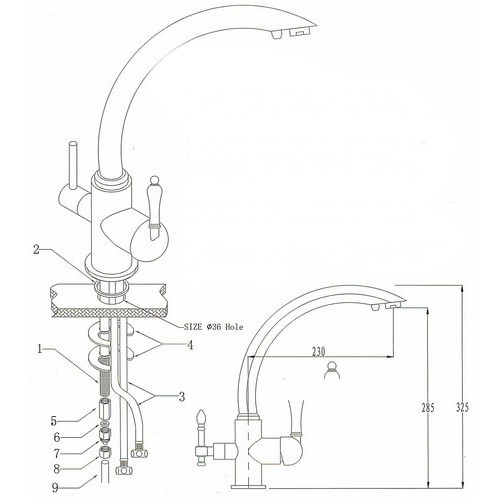 Смеситель для кухни Kaiser белый 31244-10 белый/white — изображение 2