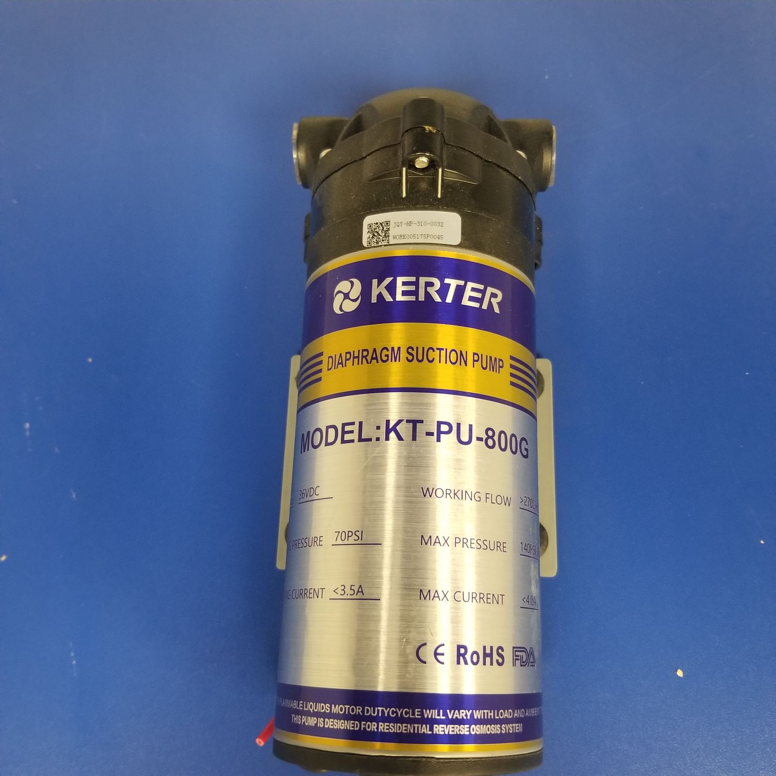 Помпа-насос для обратного осмоса KERTER KT-PU-800GPD